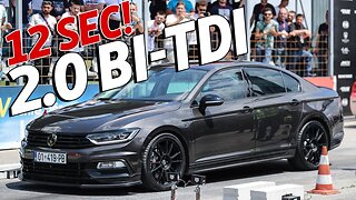 Brutal Acceleration 12 SECOND VW Passat 2.0 TDI - DRAG RACE