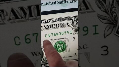 Rare Dollar Bill Mistake! #shorts