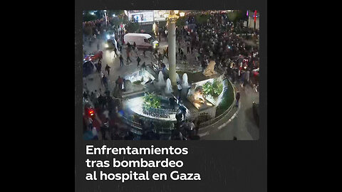Cientos de palestinos protestan tras ataque a hospital en Gaza