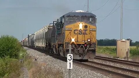 CSX M560 Manifest Mixed Freight Train Bascom, Ohio July 25, 2022
