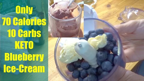 Blueberry sorbet ice-cream Healthy Keto Antioxidants Rich, Craving Buster! 10 Carbs, 70 Calories.