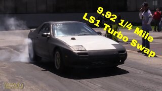 Turbo LS1 Mazda RX7 Drag Race