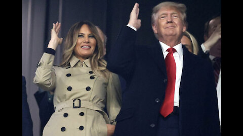 45th President Donald J. Trump & Melania Trump Do Tomahawk Chop With Braves Fans At World Series