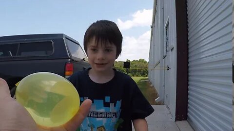 Launching Water balloons with Alex