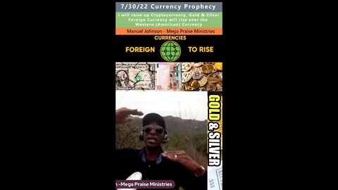 Crypto, Gold, Silver, Foreign Currencies to Rise, Dollar to Fall, prophecy - Manuel Johnson 7/30/22