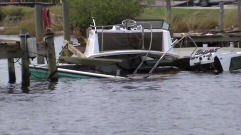 Officials warn boaters to watch for hidden debris from Hurricane Nicole in waterways