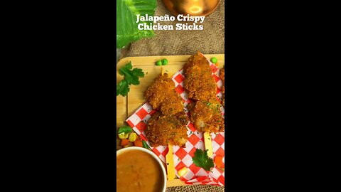 Jalapeño Crispy Chicken Sticks With Spicy Honey Mustard Dip |#jalapeno #chickenskewers #mustardsauce