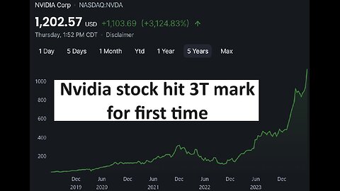 Nvidia stock passed 3 trillion market cap