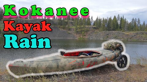 Kokanee fishing from kayak on a hidden lake.