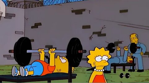 Bart do weight training in the Prison