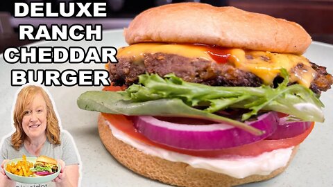 Tasty DELUXE RANCH CHEDDAR BURGERS, Fry, Grill, or Bake These Hamburgers