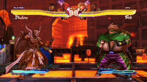 Street Fighter X Tekken: Dhalsim (Swap Costume) & Guy vs Bob & Balrog - 1440p No Commentary