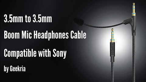 3.5mm to 3.5mm Boom Mic Headphones Cable Compatible with Sony by Geekria