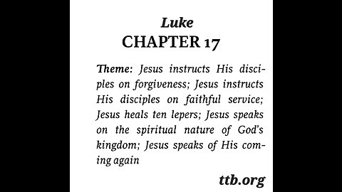 Luke Chapter 17 (Bible Study)