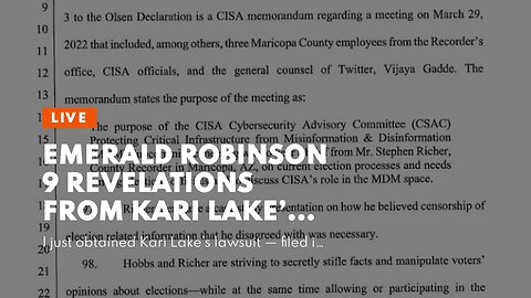 Emerald Robinson 9 Revelations from Kari Lake’s lawsuit…