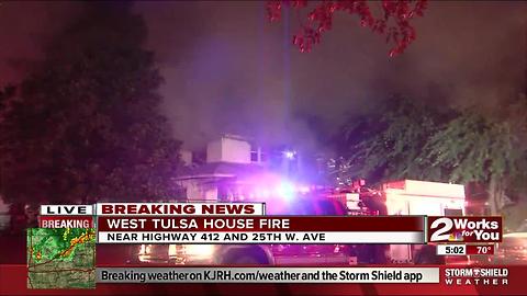 Firefighters dealing with house fire in West Tulsa