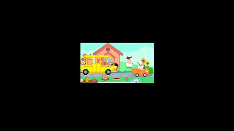 The weels on the bus on the school pet kids cartoon