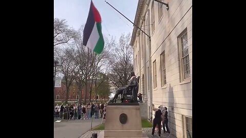 When They Tell You Who They Are…Believe 'Em…Harvard Lefty Loons Replace US Flag With Palestinian One