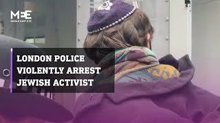 A Jewish activist was violently arrested while protesting an Israeli fundraiser in London