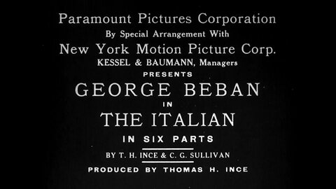 The Italian, Dago (1915 Original Black & White Film)