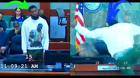 Las Vegas Judge ATTACKED As The Defendant Jumps Over Bench