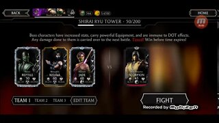 Shirai Ryu normal tower boss fight lvl 50 / MKXI mobile