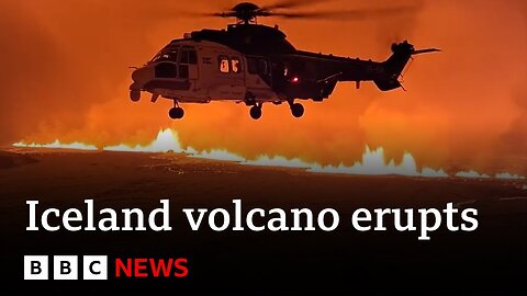 Iceland volcano erupts on Reykjanes peninsula | BBC News #Iceland #Volcano #BBCNews