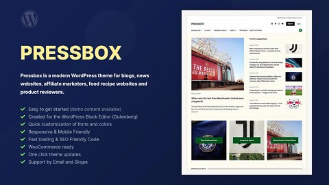 Pressbox Blogging WordPress Theme - Tutorial & Features