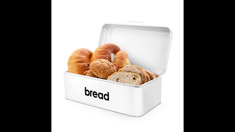 TeamFar Bread Box, Large Metal Bread Box with Sugar Tea Coffee Canister Set for Kitchen Counter...
