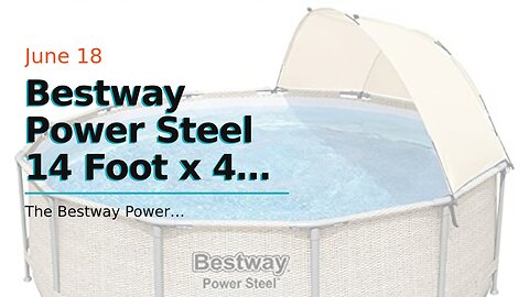 Bestway Power Steel 14 Foot x 42 Inch Round Above Ground Outdoor Backyard Swimming Pool Set wit...