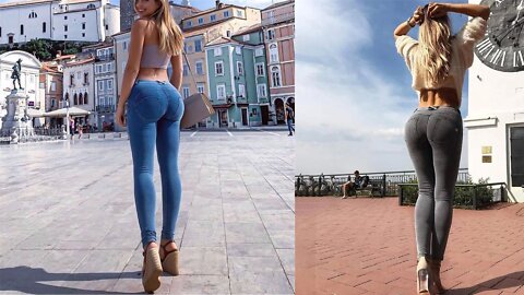 Women Butt Lift Middle Waist Jeans High Elastic Sexy