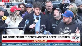 LIVE FROM NYC PROTEST AGAINST TRUMP'S ARREST YOUNG REPUBLICANS CLUB SPEAKING:GAVIN WAX MIKE CRISPI
