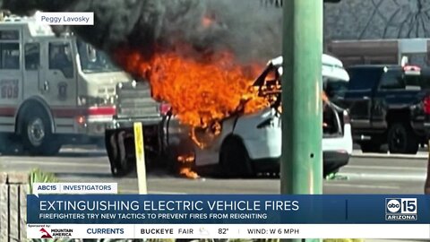 Why AZ fire department plans to bury burning electric vehicles