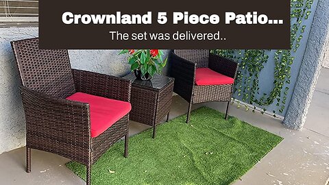 Crownland 5 Piece Patio Dining Set, 4 Stackable Metal Chairs and Square Outdoor Dining Table wi...