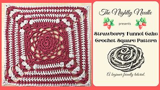 CAL #1 Strawberry Funnel Cake Crochet Square Pattern/Tutorial