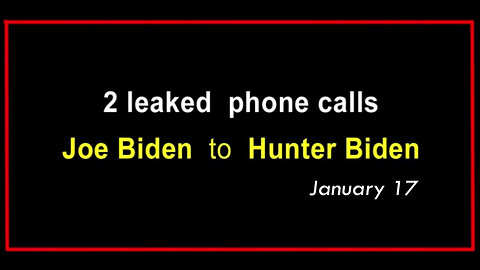 Joe Biden Phone Calls - Intercepted Jan 17.