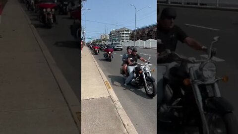 Ocean City Bike Week 2022 - Tons of Harley Davidson Motorcycles arriving.