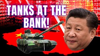 China Sends Tanks to Protect a Bank!