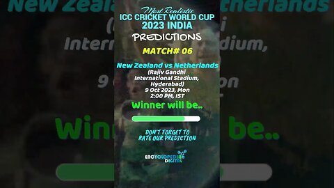 ICC World Cup 2023 Match 6 Prediction | New Zealand vs Netherlands Match Prediction #CWC23Prediction