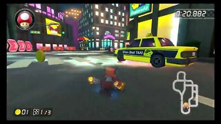 Mario Kart 8 Deluxe DLC Time Trials - Tour New York Minute (200cc) - 1:06.435