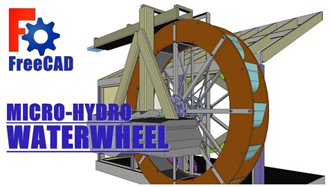 FreeCAD: Micro-Hydro Waterwheel