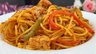 Chicken Spaghetti Recipe • How To Make Spaghetti with Chicken Recipe • One Pot Chicken Pasta Recipe