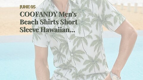 COOFANDY Men's Beach Shirts Short Sleeve Hawaiian Shirt Printed Button Down Shirts with Pocket