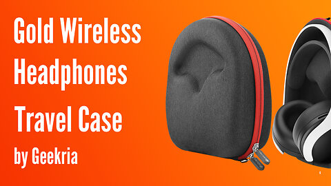 Gold Wireless Over-Ear Headphones Travel Case, Hard Shell Headset Carrying Case | Geekria