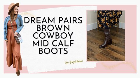 Dream pairs brown cowboy mid calf boots review