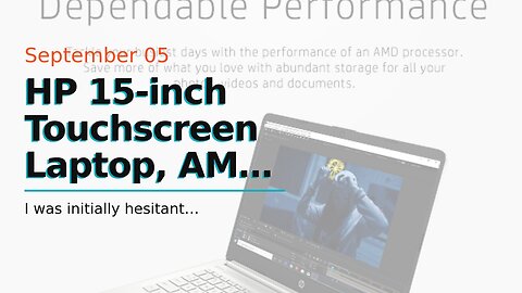 HP 15-inch Touchscreen Laptop, AMD Athlon Gold 3150U, 4 GB RAM, 128 GB SSD, Windows 10 Home in...