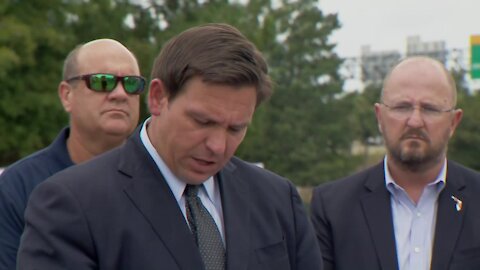 Florida Gov. Ron DeSantis holds news conference at Camping World Stadium in Orlando