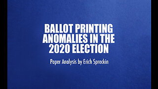 Ballot Printing Anomalies in the 2020 Election