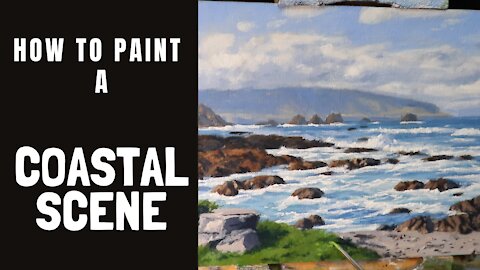 How to Paint a COASTAL Scene - tips for painting seascape studies, colour mixing and tonal values