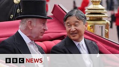 King Charles Queen Camillia and Prince William greet Japan's Emperor Naruhito | BBC News